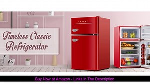 ❎ KUPPET Retro Mini Refrigerator 2-Door Compact Refrigerator for Dorm, Garage, Camper, Basement or