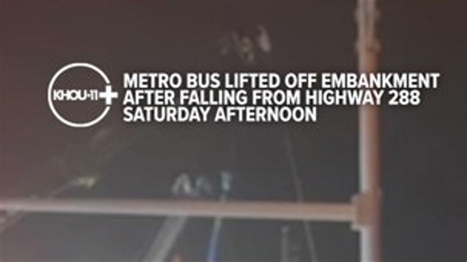 Metro bus lifted from embankment after falling from Highway 288