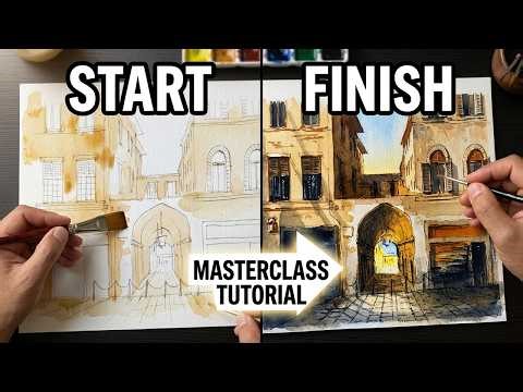 Paint with me / Detailed Arco di San Pierino Watercolor Tutorial with History