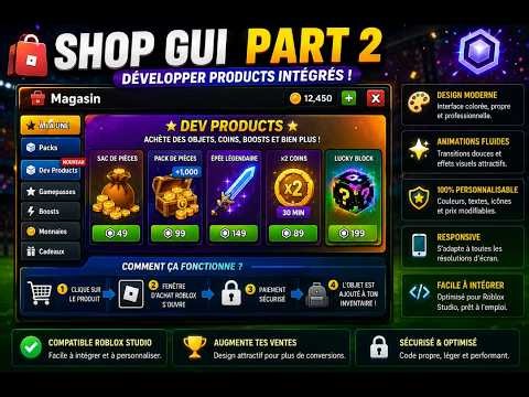 Comment créer des Developer Products dans une SHOP GUI ! 💸 Roblox Studio Part 2