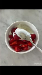 Breakfast !!! 🤤🍓🎀 #cute #pinterestgirl #￼yogurt #￼Breakfast #strawberry #￼Raspberry