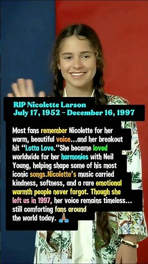 Nicolette Larson (1952–1997) – The Voice Behind “Lotta Love” Gone Too Soon #rip