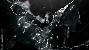 Gemini zodiac sign animated presentation revealed through a a liquid silver explosion