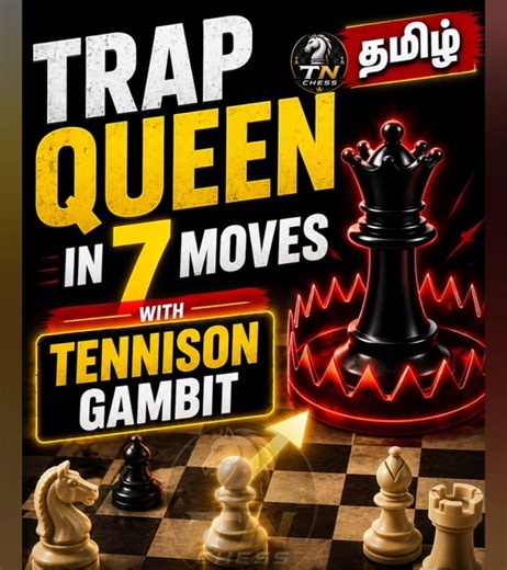 Trap Queen in 7 Moves! Tennison Gambit in Tamil♟️ | #Chess #Shorts #ChessTamil