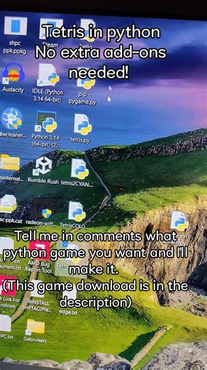 Python Tetris file in the description #python #pc #coding #script #operatingsystem #computer #shorts