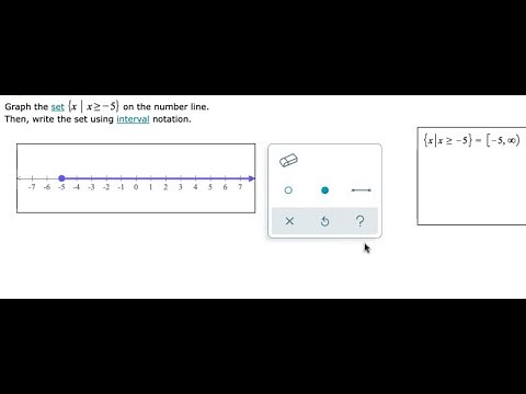 Algebra for College || Graph the set on the number line. Then, write the set using interval notation