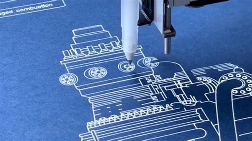 Drawscape on Instagram: "🛍️ Shop Rocket Blueprint Art (Raptor 3 Engine) Build your own custom blueprint art @ https://www.drawscape.io Drawn with precision using Sakura Gelly Rolls on luxurious Hemptone paper. Every line is plotted by our vintage pen plotter, bringing this cutting-edge engine to life with analog charm and digital accuracy. Custom rocket art like no other. 🚀 Engine: Raptor 3 🤖 Plotter: Bantam Tools NextDraw #rocketart #penplotter #blueprintart #plotterart #spacex"