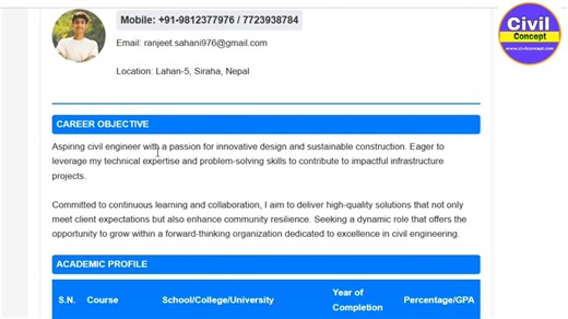 1K views | Make CV in 1 Click for Civil Engineers !! Download PDF | Civil Concept | Facebook