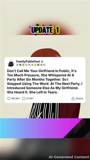 Don't Call Me Your Girlfriend In Public, It's Too Much Pressure, She Whispered At A Party After Six Months Together. So I Stopped Using The Word. At The Next Party, I Introduced Someone Else As My Girlfriend. She Heard It. She Left In Tears.