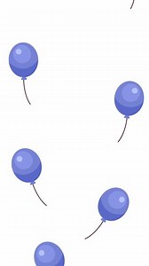 Blue balloons rising freely 2D vertical animation. Birthday party. Airy ballons cheerful event. Lighthearted and celebratory baloons floating upward animated cartoon flat 4K isolated on white