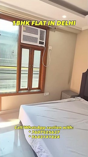 FULL FURNISHED 1BHK FLAT IN DELHI 😍 Walking distance from metro 🚇 #roomforrent #1bhkflat #nearmetr