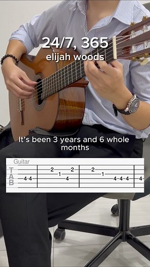 24/7, 365 by elijah woods #elijahwoods #guitartutorial #guitarcover #beginner #guitartabs #guitartok