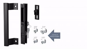 Sliding Glass Door Handle Set 6-5/8" – Heavy-Duty Black Zinc – Easy Installation – Ergonomic Grip – Includes Lock – Perfect for Patio, Balcony, and Replacement Projects