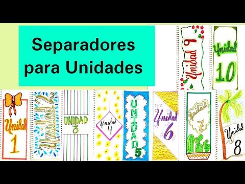 10 ideas de separadores para unidades - Bonitos y Fáciles -