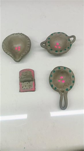 DIY Mini Clay Kitchen Set l Handmade Kitchen Set #art #shorts