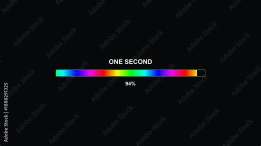 Loading bar progress animation for videos and websites showing colorful effects and a clear time indicator for easy use by videographers and editors
