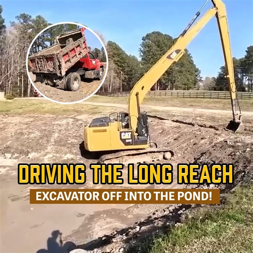 73K views · 673 reactions | Driving The Long Reach Excavator Off Into The Pond! | Letsdig18 | Facebook