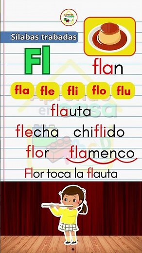 🔴 Repasemos palabras que contengan las silabas fla, fle, fli, flo, flu.#escuela #aprendizaje