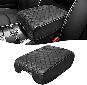 KBH Center Console Cover for 2013-2020 Infiniti QX60 & JX35, Nissan Pathfinder Accessories, Vinyl Leather Trim, Armrest Full Protector Arm Rest Cushion Pad, Anti-Scratch, Black