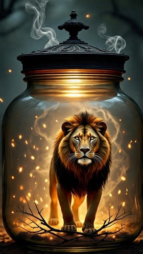 AI Animal Caught in a Jar |Lion| #ai #aishorts #trending #viral #aianimals #aiexperiments #aijungle