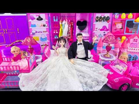 23 Minutes Satisfying with Unboxing Barbie Doll Princess Wedding Bedroom,Rock Bed PlaySet Review Toy