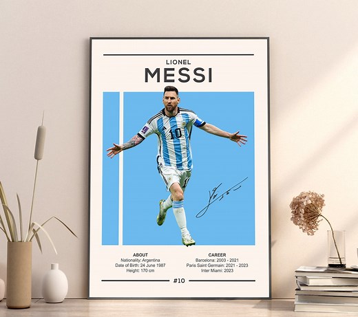 Lionel Messi Poster, Argentina Soccer Print, Soccer Gifts, Sports Poster, Football Player Poster, Soccer Wall Art, Sports Bedroom Posters - Etsy