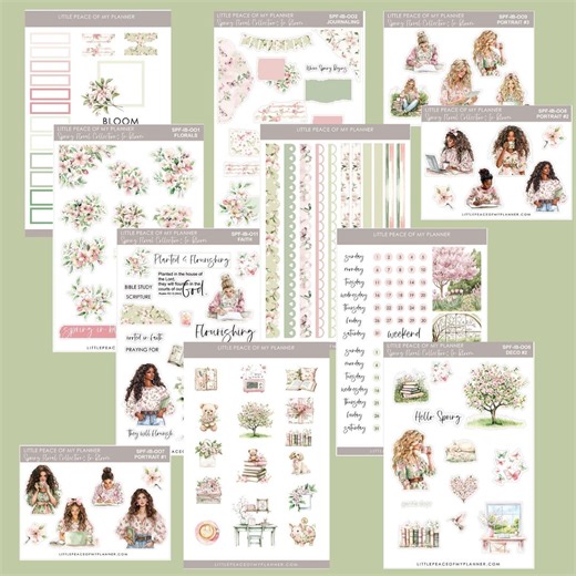 Spring Floral Sticker Kit | in Bloom Planner Stickers | Journaling & Decorative Sticker Kit | Planner Stickers - Etsy