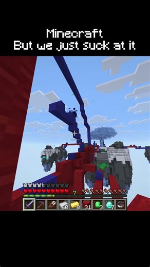 Minecraft, but we suck at the game 😭 #minecraft #gaming #funny