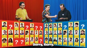 Not how you play the game but at least we learned a little about what Geoff thinks of Kerry 😬 Check out the full episode of Hardcore Hard Mode: Guess Who now on the RT site! | Rooster Teeth