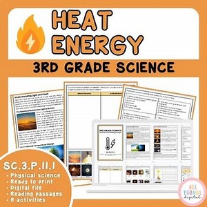 Heat & Light Energy SC.3.P.11.1 3rd Grade Physical Science Activity & Answer Key
