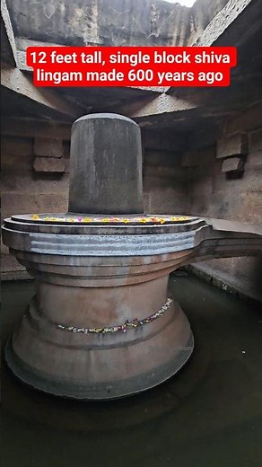 The Monolithic Shivling of Hampi Standing tall at an impressive 3.6 meters (12 feet) #shivtemple #yt