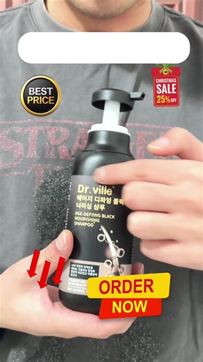 Dr.ville Black Hair Shampoo Ginger Black Hair Growth Shampoo Grey Hair To Black Hair Polygonum Multiflorum 300ML Hair Care Shampoo 250ml Hair Treatments Unisex Hair Serum Prevent Scalp itch Strengthens The Hair Root Herbal Natural Ingredient #CreateToWin #naturalingredient #growthhair #blackhair #fyp