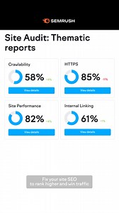 Want better rankings? Run a complete website audit to find and fix the technical SEO issues holding you back. | Semrush