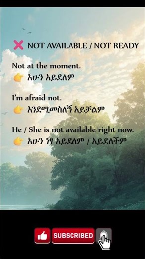 Polite “Not Available” Answers in Office English with Amharic | Daily Amharic English