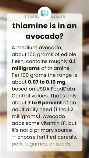 How much thiamine is in an avocado?