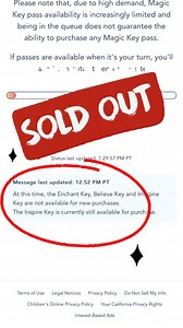 ❗️Disneyland MAGIC KEY update❗️ MAGIC KEY’s have sold out !! Almost ! The only key available for purchase is the inspire key at $1599! Hurry and get your key before it’s too late !! All other keys are only subject to renewals at this time . ❓Did you get yours❓ #magickey #magickeyupdates #magickeydisneyland #disneyland #disneylandupdates | Christina Wait