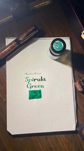 The Lost Scribe on Instagram: "I discovered @anderillium at my first pen show in D.C. I bought their Cephalopod series ink and have no regrets! Spirula green is a favorite of mine and just wanted to share it with you. What color would you like to see next? This is on a Midori paper pad. #pen #ink #calligraphy #journal #fountainpen"