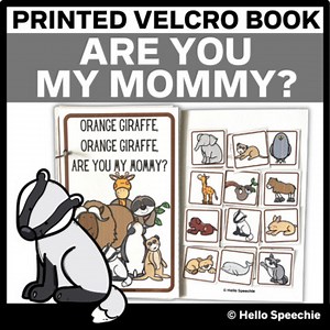 Interactive Velcro Book Animal Offspring Printed