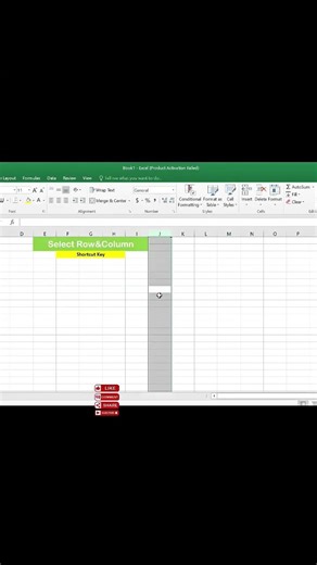 Excel Secrets Part 31😱 | Select Row & Column in 1Second⚡ #excel #shorts#shortsfeed #viralvideo#viral