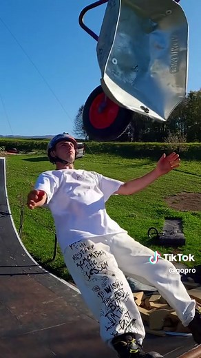 When the halfpipe megaramp get boring, just add a wheelbarrow 😉 Tricks by Giovanni Peterle, #GoProHERO11 Black camera work by Martin Heat. #gopro #megaramp #halfpipe #rollerblade #dadmoves #yardwork #bigair