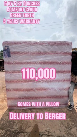 Mattress Vendor in Abeokuta: Comfort Cloud 6x6x8 with Pillow