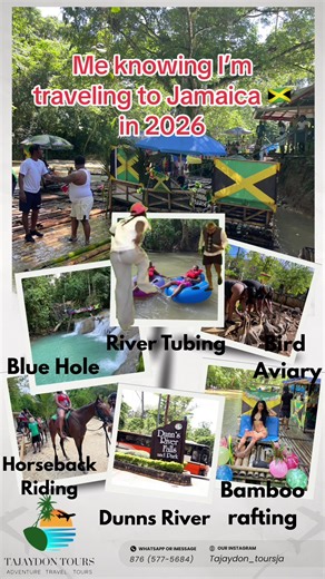 Coming to Jamaica 🇯🇲 Book with Tajaydon tours and get 5 excursions for 1 price with private transportation Montego Bay, Jamaica🇯🇲💯 for only $230per person * Partyboat * Bamboo rafting * Atv * Horseback riding * Zipline We also do airport pickups and transfers •Atv 🚵‍♀️ •Bamboo Rafting Includes: limestone leg🦵massage🌊 •Glass boat pictures shoot •Herb Farm 🌱/ and Animal Farm🐇 •Jetski •Jet Cars •Cruise🛳️ •Yacht 🛥️ •Dunns River Falls🌊 •Dolphin Cove🐬 •Blue hole $🌊 •Horseback riding🏇 •