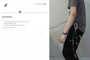 Jugar al dinosaurio de Google Chrome dando saltos y agachándonos en la vida real es posible gracias a Arduino