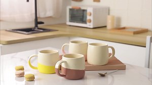 FENN Personalized Speckled Ceramic Coffee Mugs Set of 4 Porcelain Coffee Cups for Latte/Tea/Milk/Hot Cocoa Great As for Gift Mug