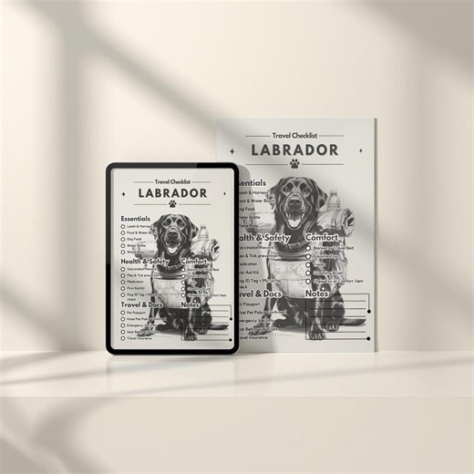 Labrador Travel Checklist Printable – Minimalist Dog Packing List PDF - Etsy