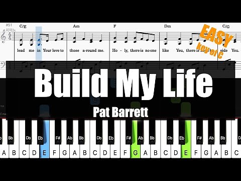 🎹Pat Barrett - Build My Life (Key of C) | Sheet + Lyrics + Chords Piano Easy Tutorial🎹
