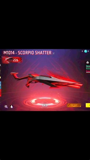 M1014 Scorpio Shatter Evo red m1014 gun 🔫 skin free fire 🔥#freefire #viral