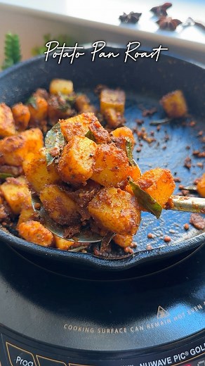 South cookery on Instagram: "Super easy and delicious/ Just in 5 mins 🤗 Potato Pan Roast 🥔 #save this #recipe Boil the potato for 5 to 10 mins (parboiled) Remove the potato skin and cut into cubes. In a wide skillet Oil - 3 to 4 tbsp Mustard seeds - 1 tsp Urad dal - 1 tbsp Turmeric powder - 1/2 tsp Red chilli powder - 1 tsp Hing - 1/4 tsp Curry leaves Sauté for 30 secs on low heat Add the boiled potatoes Sauté on medium heat till the powders get coated well Salt to taste Roasted cumin powder -