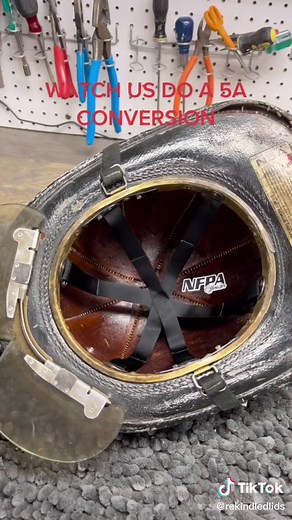 Watch us take this N5A to a 5A with shell removal, deep suspesion and a earflpless liner. Hand crafted not produced!#rekindledlids #retrobrass #firefighter #firehelmet