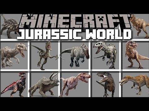 Minecraft JURASSIC WORLD MOD / FALLEN KINGDOM SAVE THE DINOSAURS FROM VOLCANO!! Minecraft